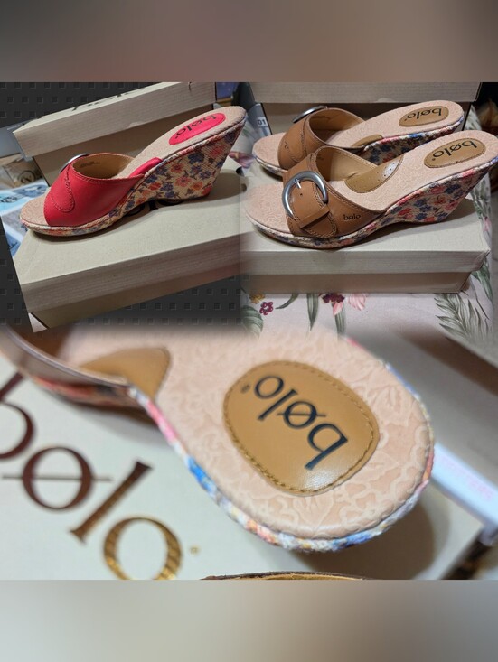 Bolo Shoes - #269 Bolo-Zetta Slip On Wedged Sandals,sz.10 Asst.Colors Avail